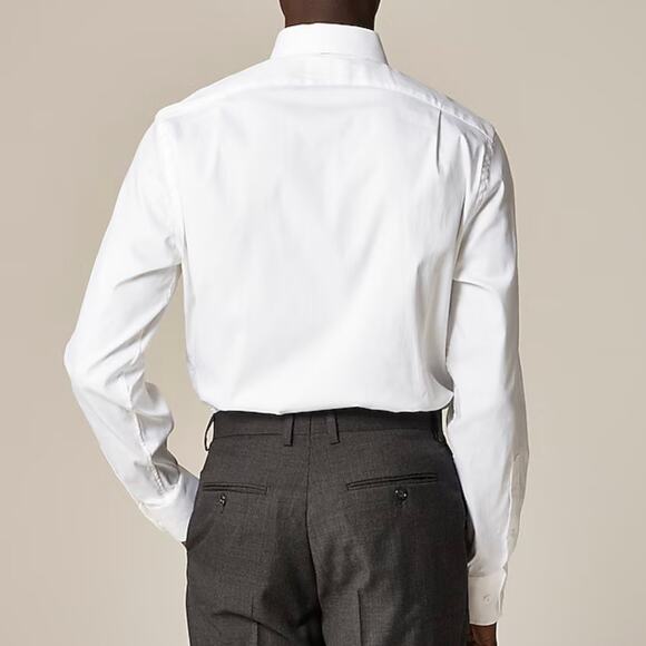 J Crew Men's Bowery Performance Stretch Dress Shirt Medium White Slim Fit - Picture 6 of 16